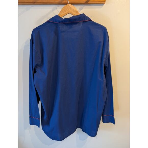 Town Craft Navy Burgundy Piping Pajama Top Eclectic Grandpa Vintage XL Tall - Picture 2 of 5